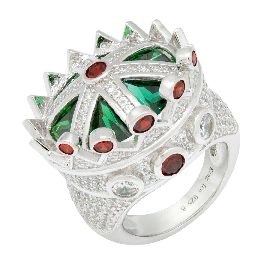 King Ice Iced Crown Ring - White Gold - WHITE GOLD